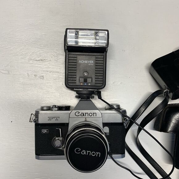 Canon TL QL 35mm Film SLR Camera w. FL 50mm 1:1.8 Lens -Light- Not Tested - USA - Picture 3 of 16